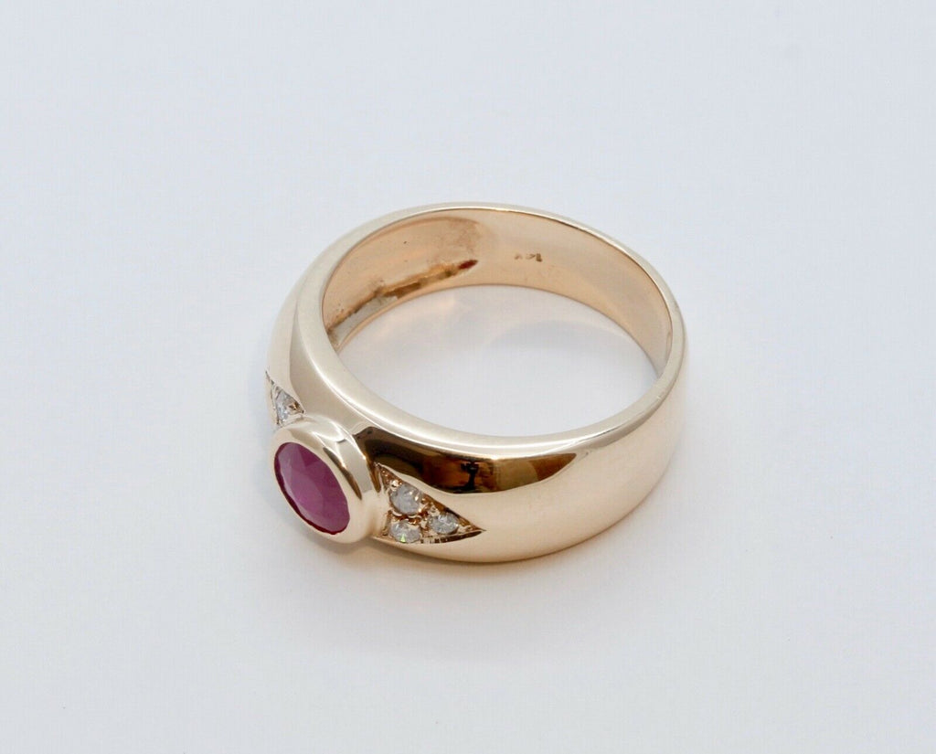 Ruby Diamonds 14K Yellow Gold Vintage Ring