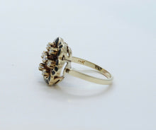 Load image into Gallery viewer, Victorian Diamonds 14K Yellow Gold Black Enamel Ring
