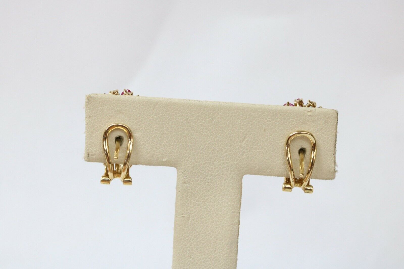 Vintage Sparkling Multi Stone 18K Yellow Gold French Clip Earrings