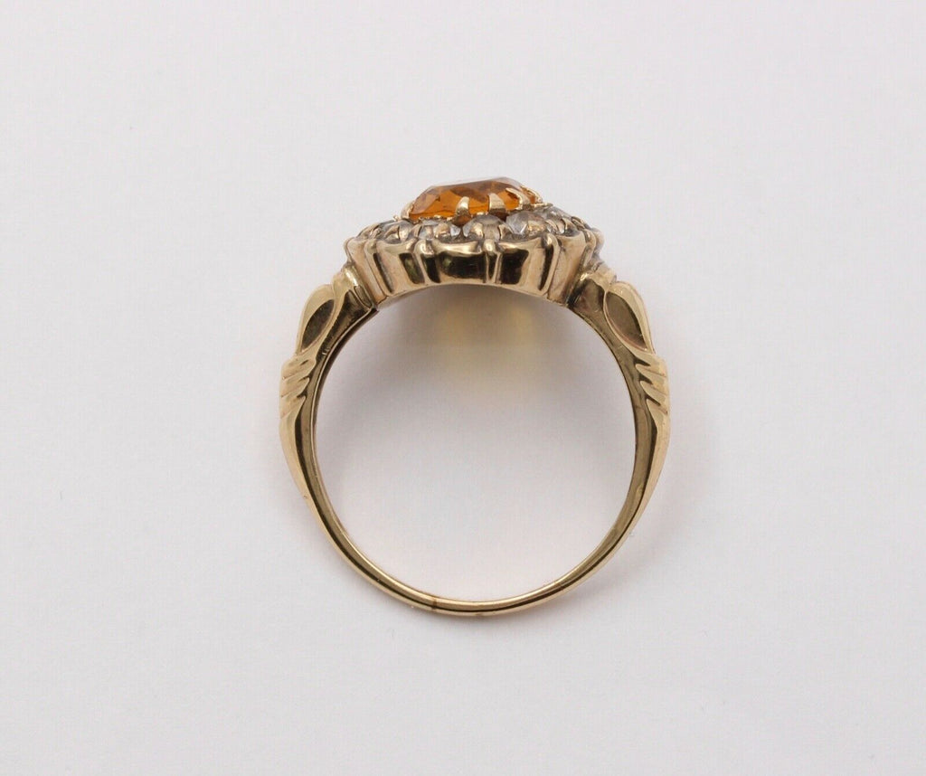 Victorian Citrine and Paste 14K Yellow Gold Ring