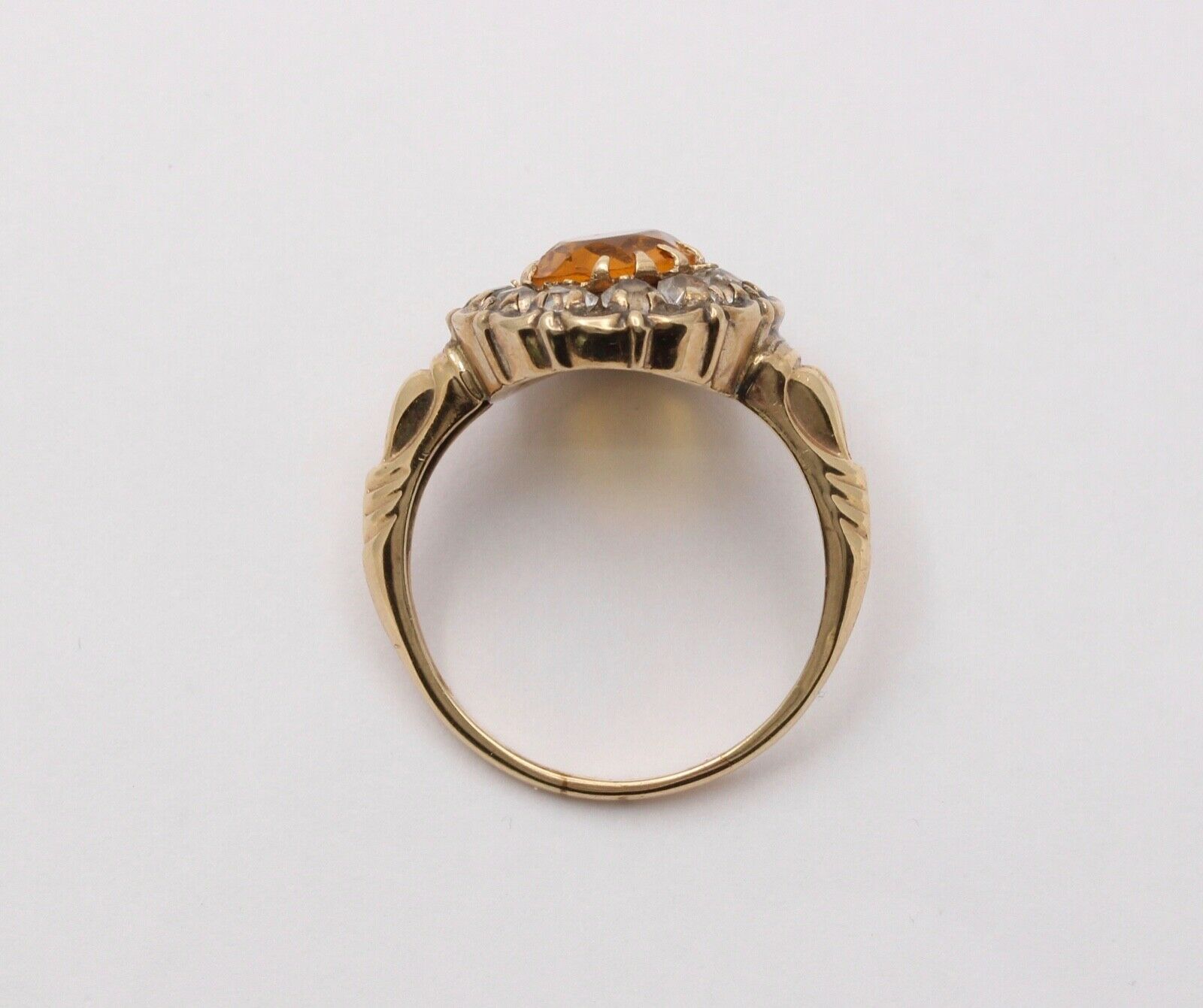 Victorian Citrine and Paste 14K Yellow Gold Ring