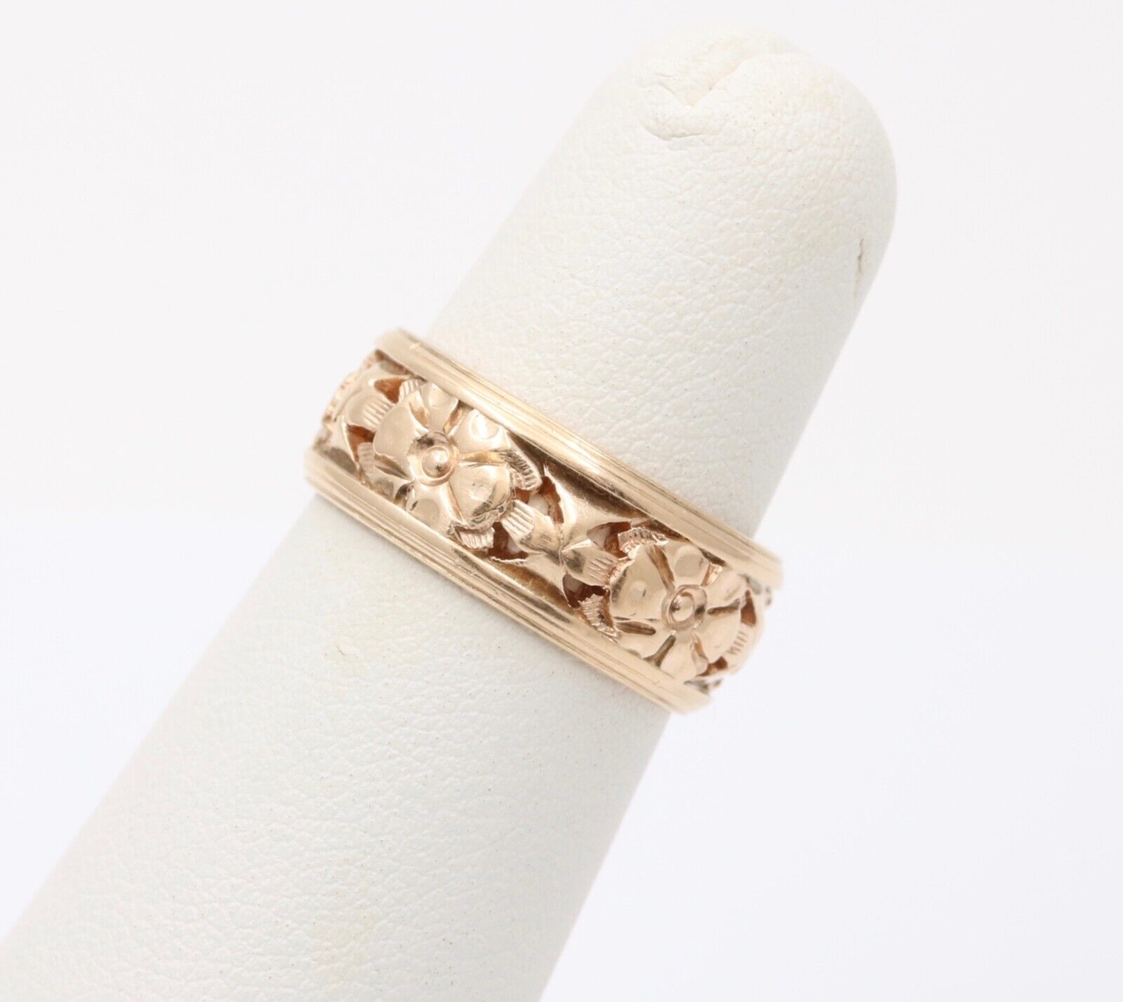 Art Deco Orange Blossom 14K Yellow Gold Wedding Band