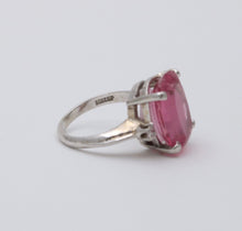 Load image into Gallery viewer, Vintage Pink Tourmaline Diamonds 14K White Gold Cocktail Ring
