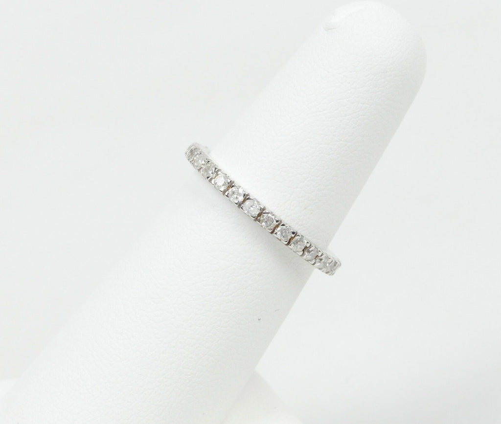 Vintage Ladies 14K White Gold Eternity Band
