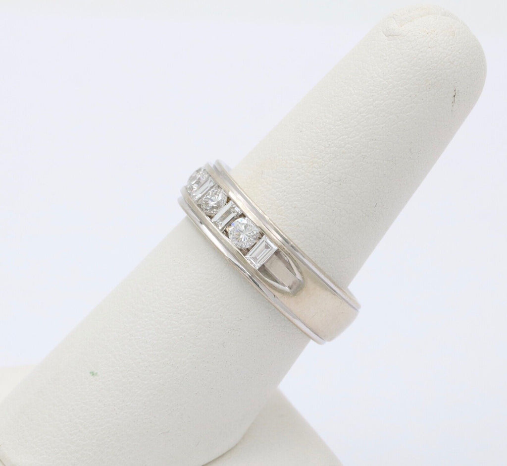 Vintage .97 carats Diamond Half Eternity Wedding Ring Band