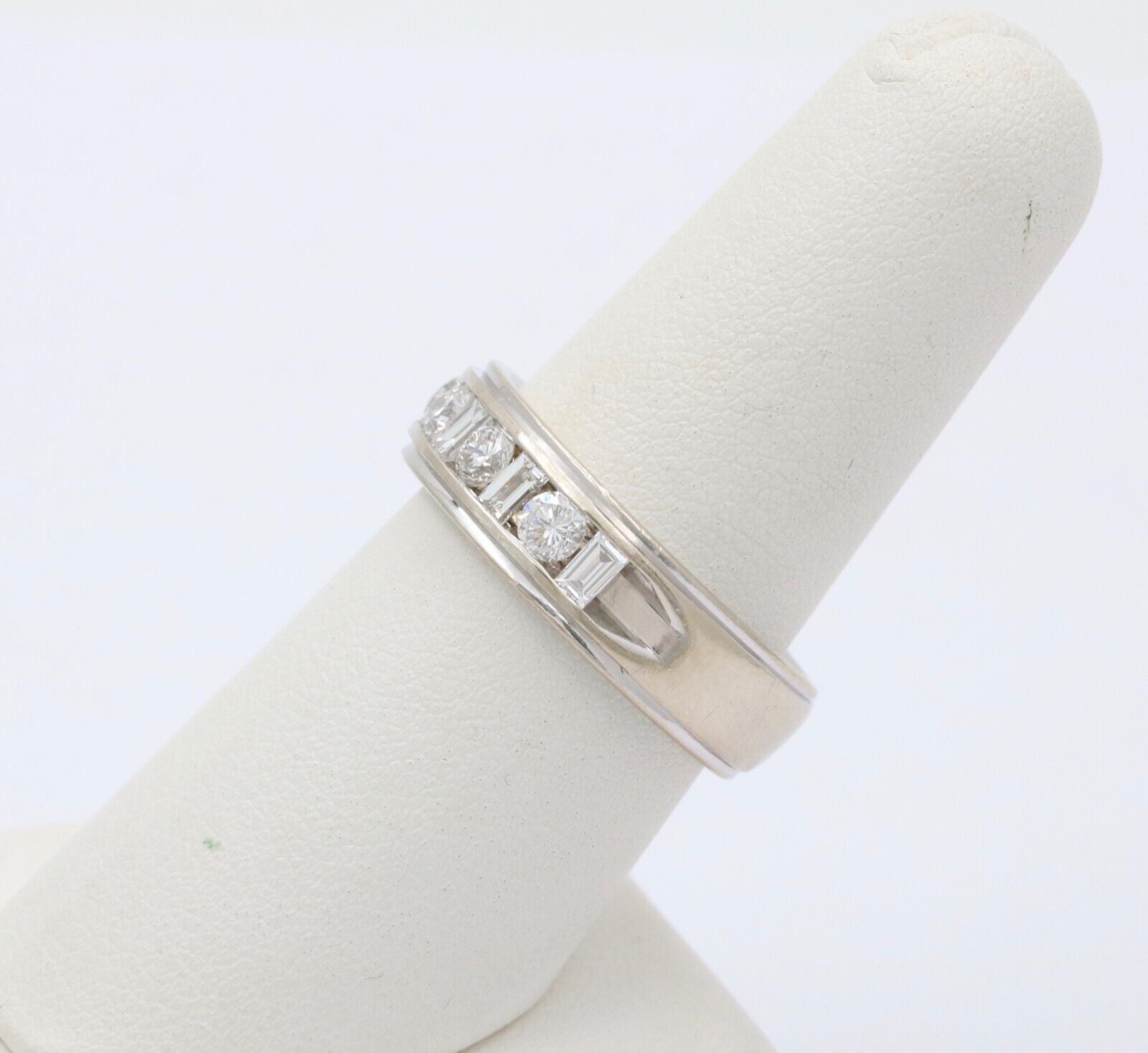 Vintage .97 carats Diamond Half Eternity Wedding Ring Band
