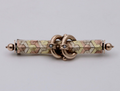 Antique Victorian Tri- Color 10K Gold Pearl Bar Pin, Antique Brooch