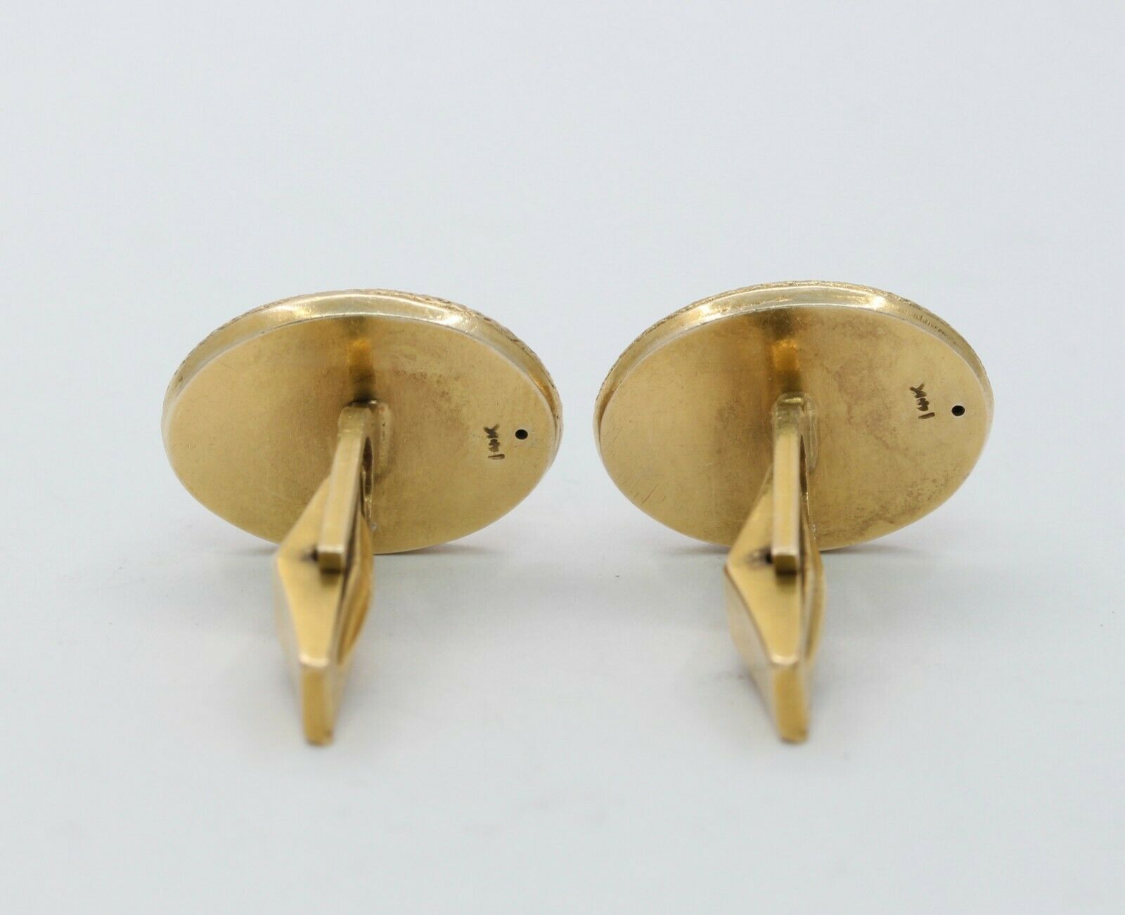 Vintage 14K Yellow Gold Black Enamel Log Cufflinks