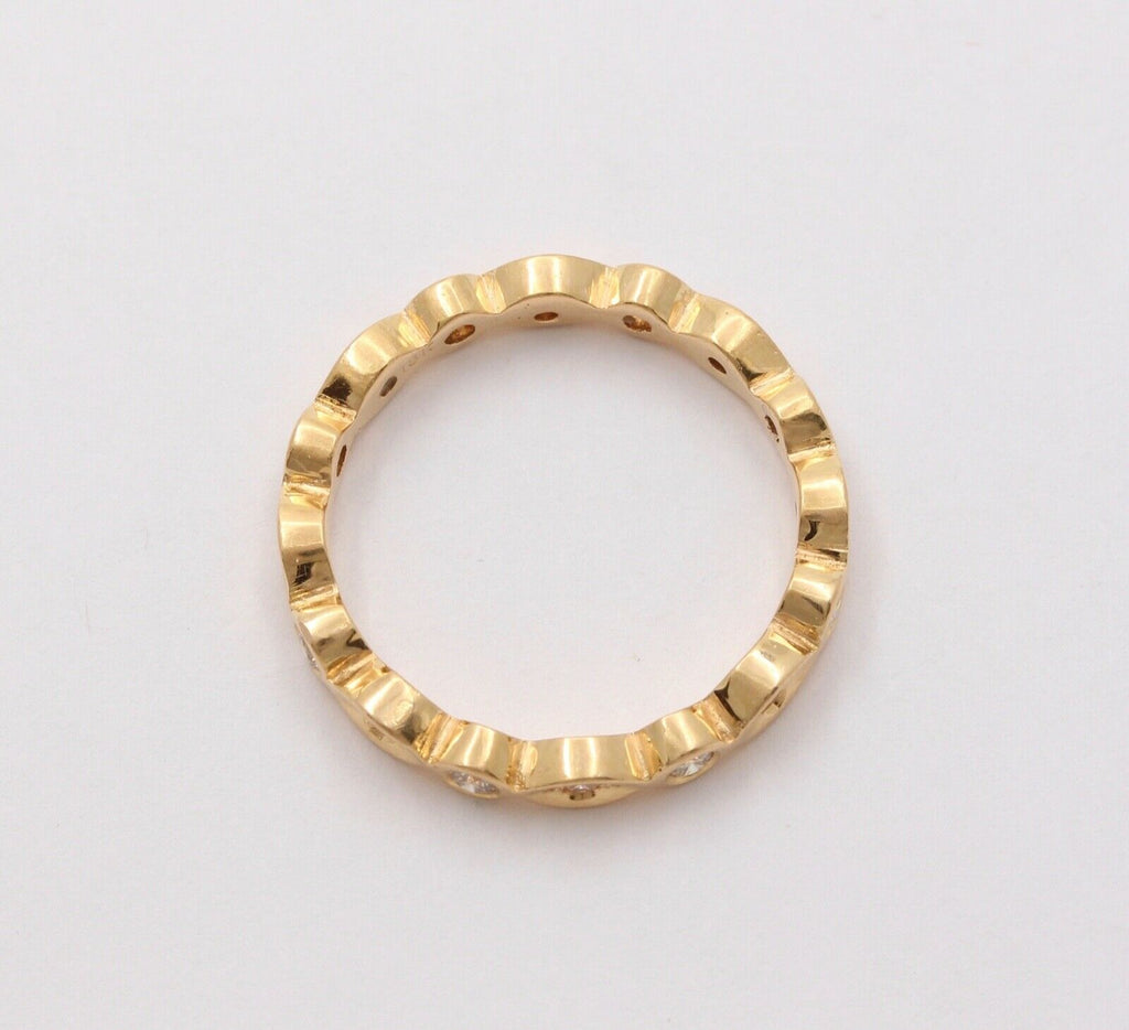 The Classic 18K Yellow Gold Diamond Eternity Ring , Wedding Band.