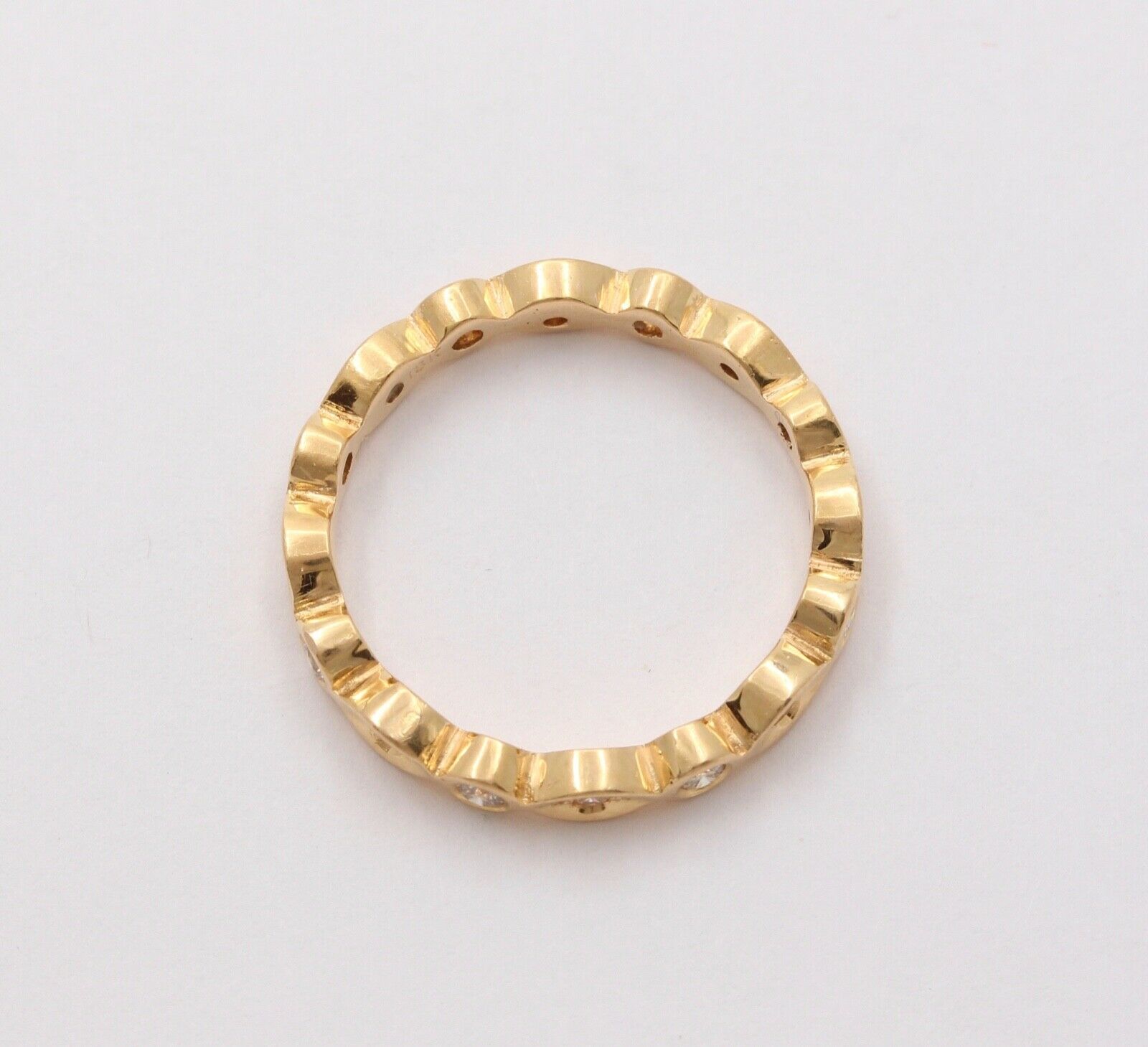 The Classic 18K Yellow Gold Diamond Eternity Ring , Wedding Band.