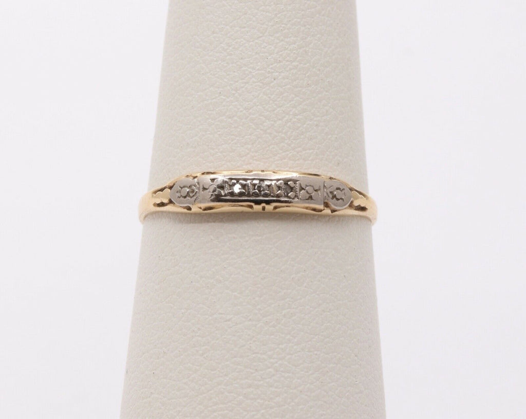 Art Deco Diamonds 14K Yellow Gold Ladies Ring