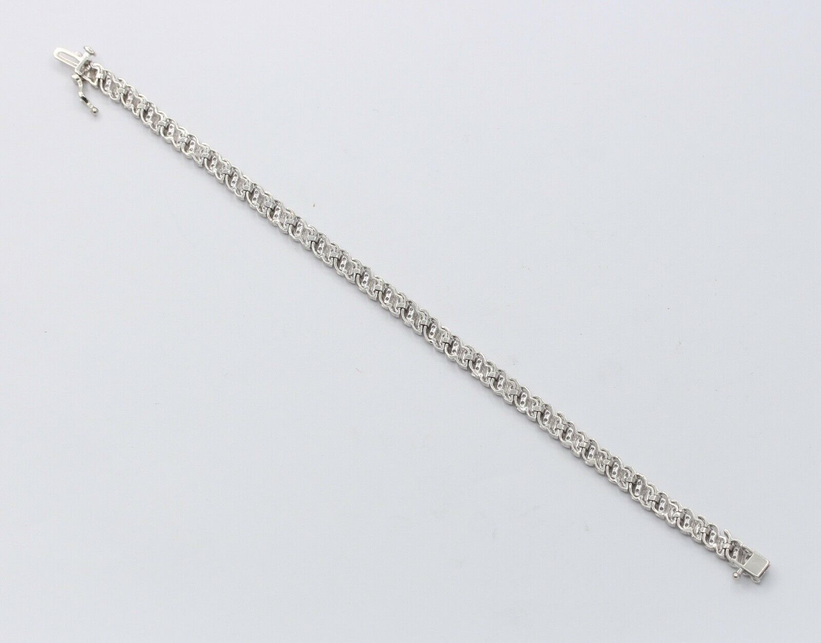 Lovely Ladies Tennis Bracelet 10K White Gold Diamonds
