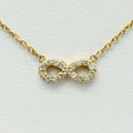 Cute 18K Yellow Gold Diamond Infinity Pendant