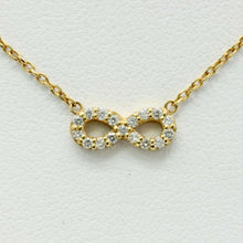 Load image into Gallery viewer, Cute 18K Yellow Gold Diamond Infinity Pendant
