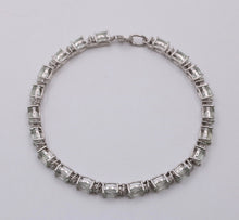 Load image into Gallery viewer, Vintage Green Quartz Sterling Silver Link Bracelet
