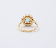 Load image into Gallery viewer, Vintage Blue Topaz Diamonds 14K Yellow Gold Cocktail Ring
