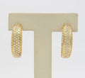 Vintage Ladies Fat 18K Yellow Gold Diamonds Hoop Earrings