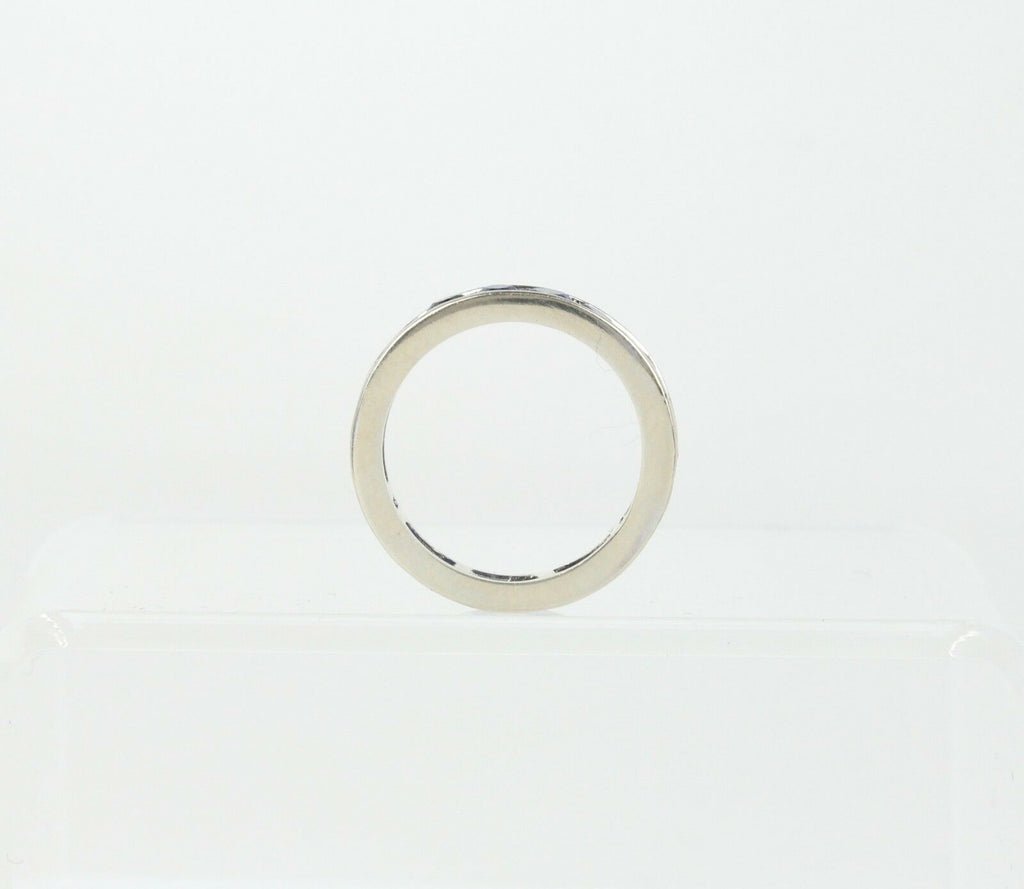 Beautiful Vintage Ladies Eternity Ring Blue Sapphires 14K White Gold