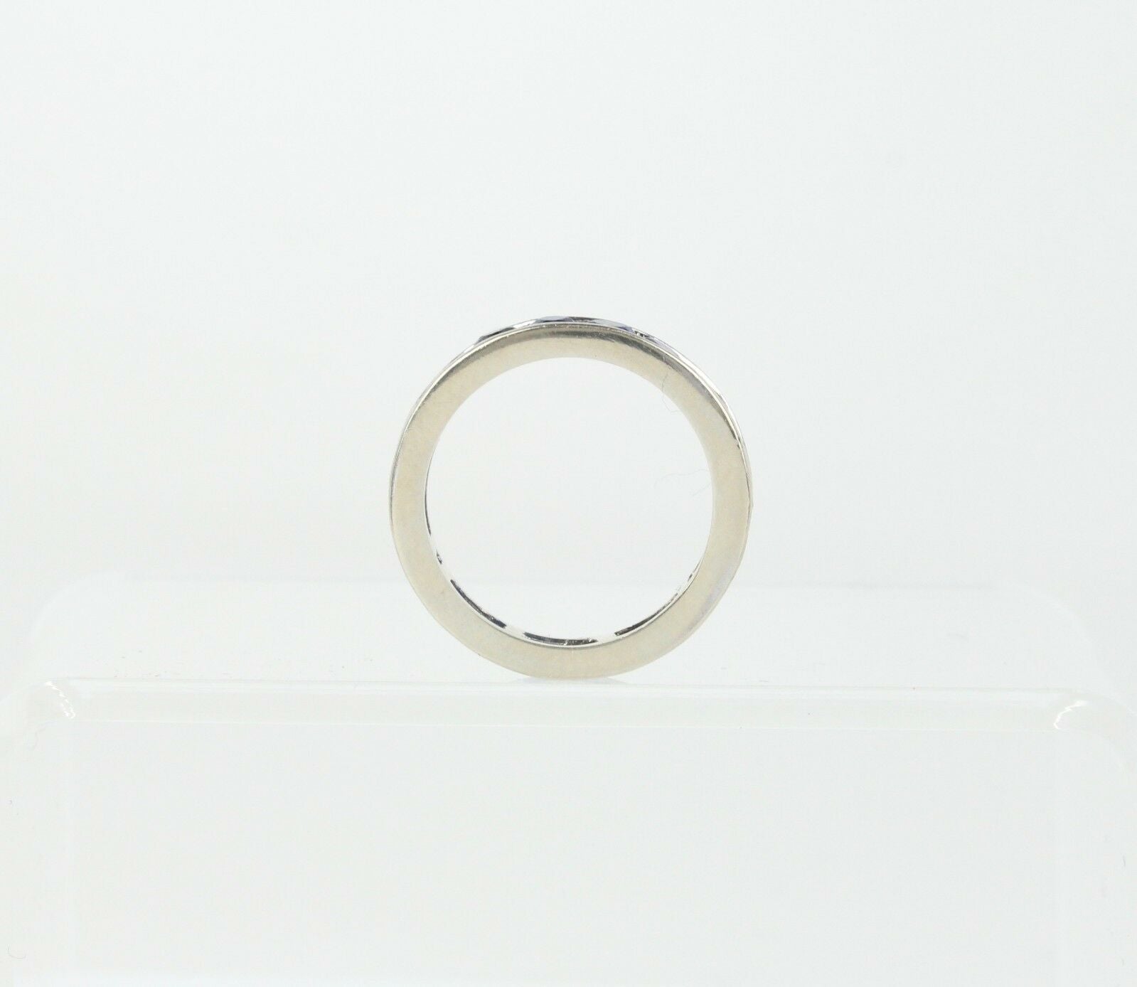 Beautiful Vintage Ladies Eternity Ring Blue Sapphires 14K White Gold