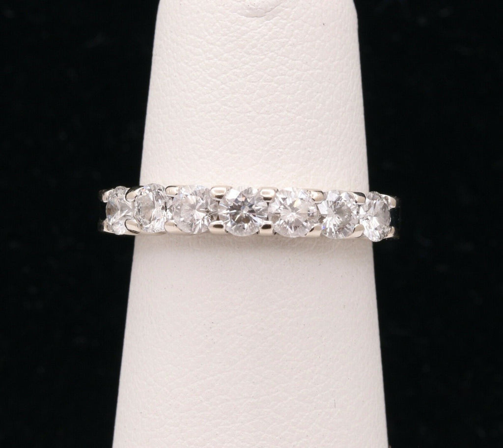 Vintage Ladies Diamonds 14K White Gold Wedding Band Stacking