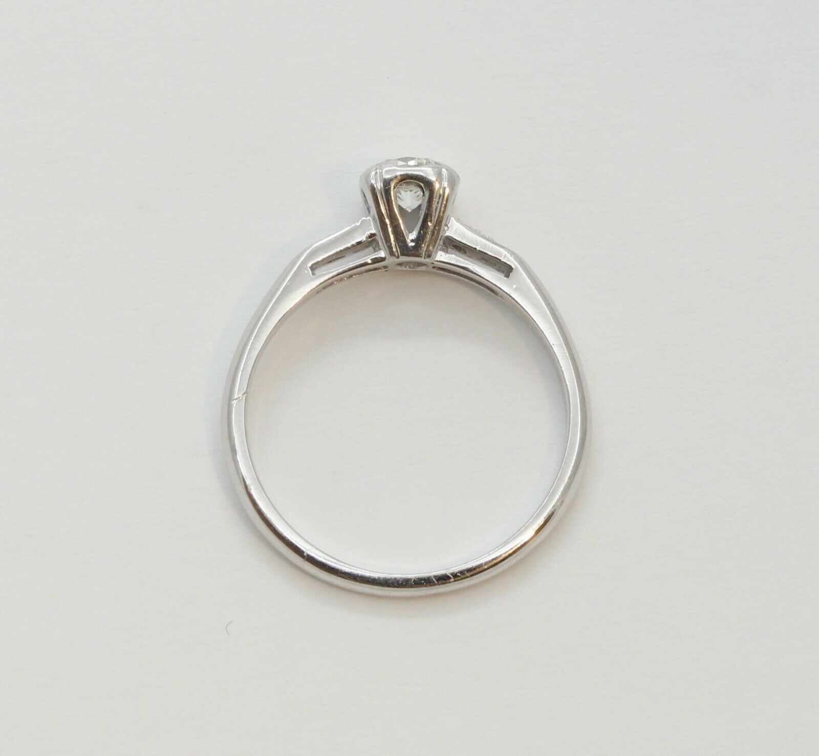 Art Deco Diamond 14K White Gold Engagement Ring