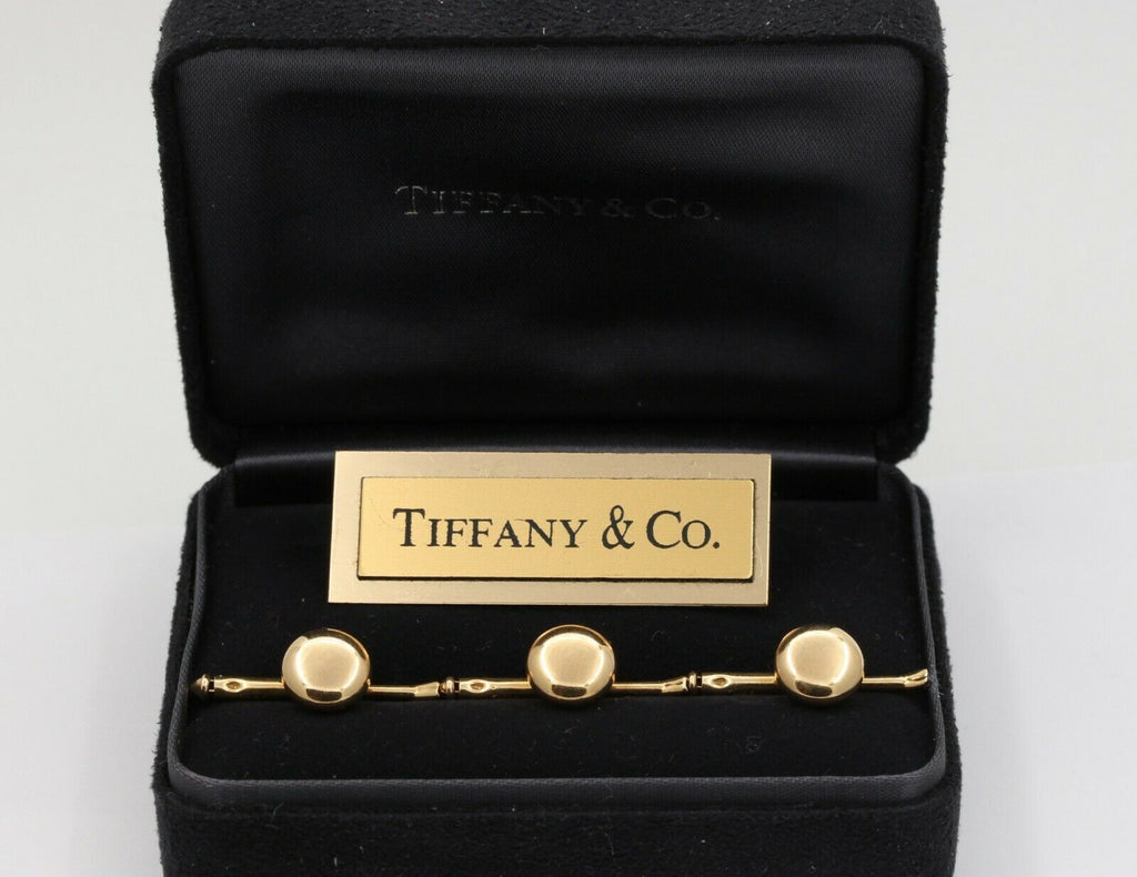 Tiffany & Co Vintage 14K Yellow Gold Barbell Cufflinks Set