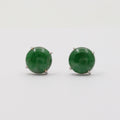 Vintage Jade 18K White Gold Stud Earrings