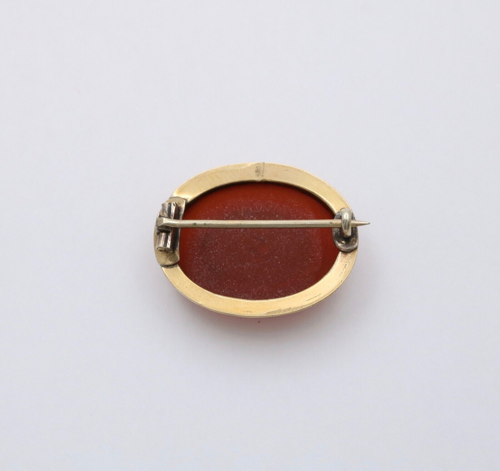 Vintage 10K Gold Filled Carnelian Pietra Dura Micro Mosaic Brooch, Pin