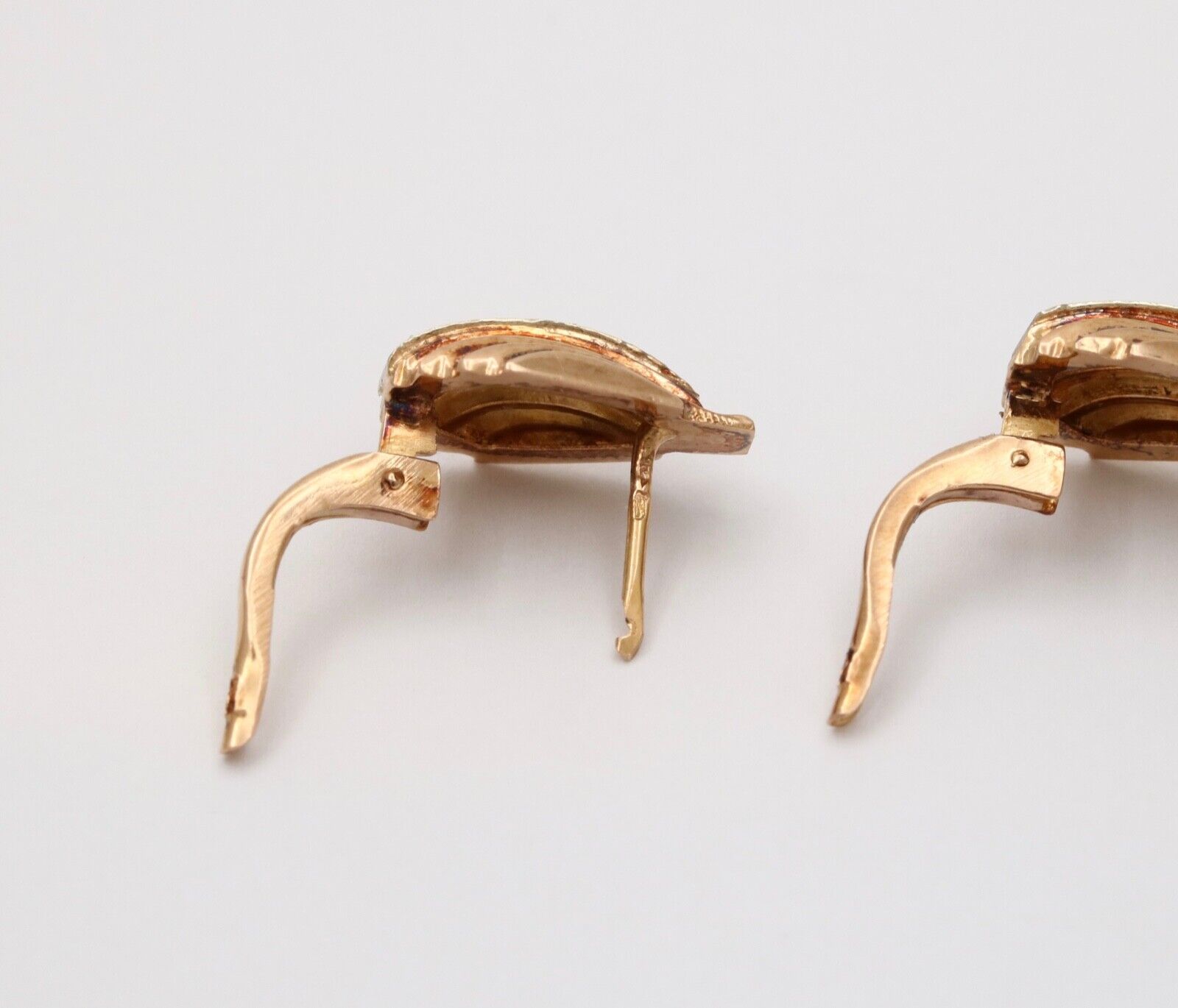 Vintage French 18K Yellow Gold Diamond Earrings