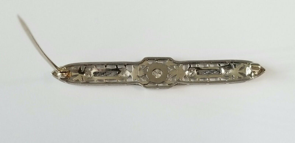 Art Deco Diamonds Platinum Milgrain Brooch Pin