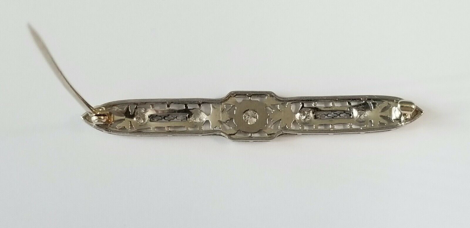Art Deco Diamonds Platinum Milgrain Brooch Pin