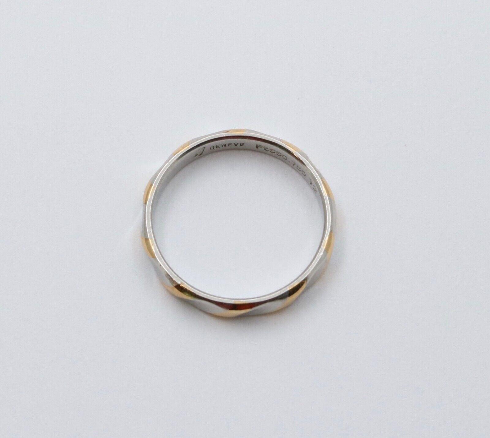 Geneva Two-tone Platinum & 18K Yellow Gold Striped Stacking Band