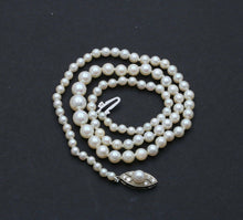 Load image into Gallery viewer, Art Deco Akoya Pearls Diamonds 14K White Gold Necklace
