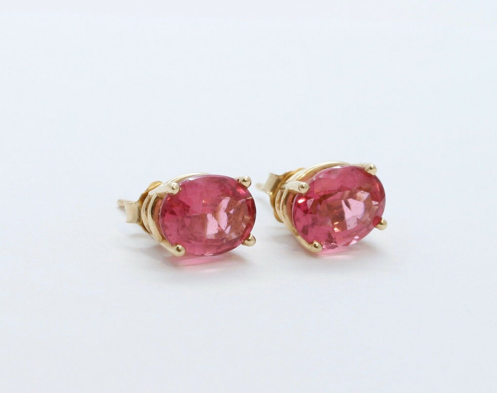 Beautiful Vintage Pink Tourmaline Earring Studs