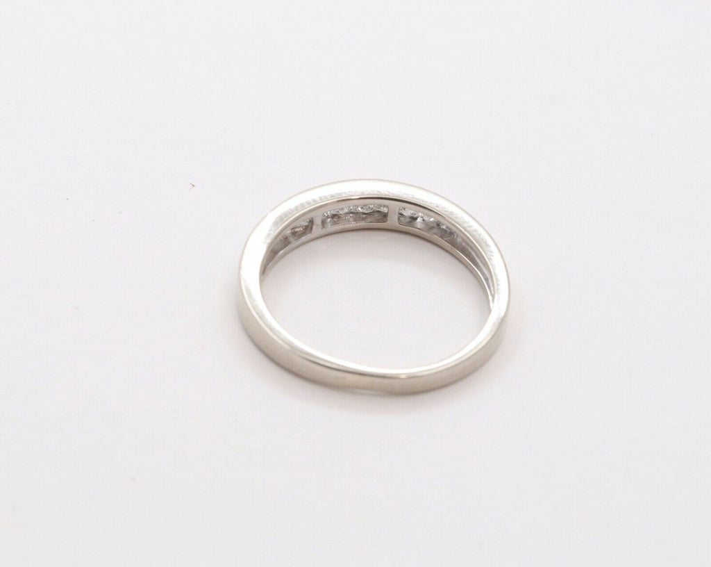 Vintage Ladies Diamonds 14K White Gold Wedding Band Stacking