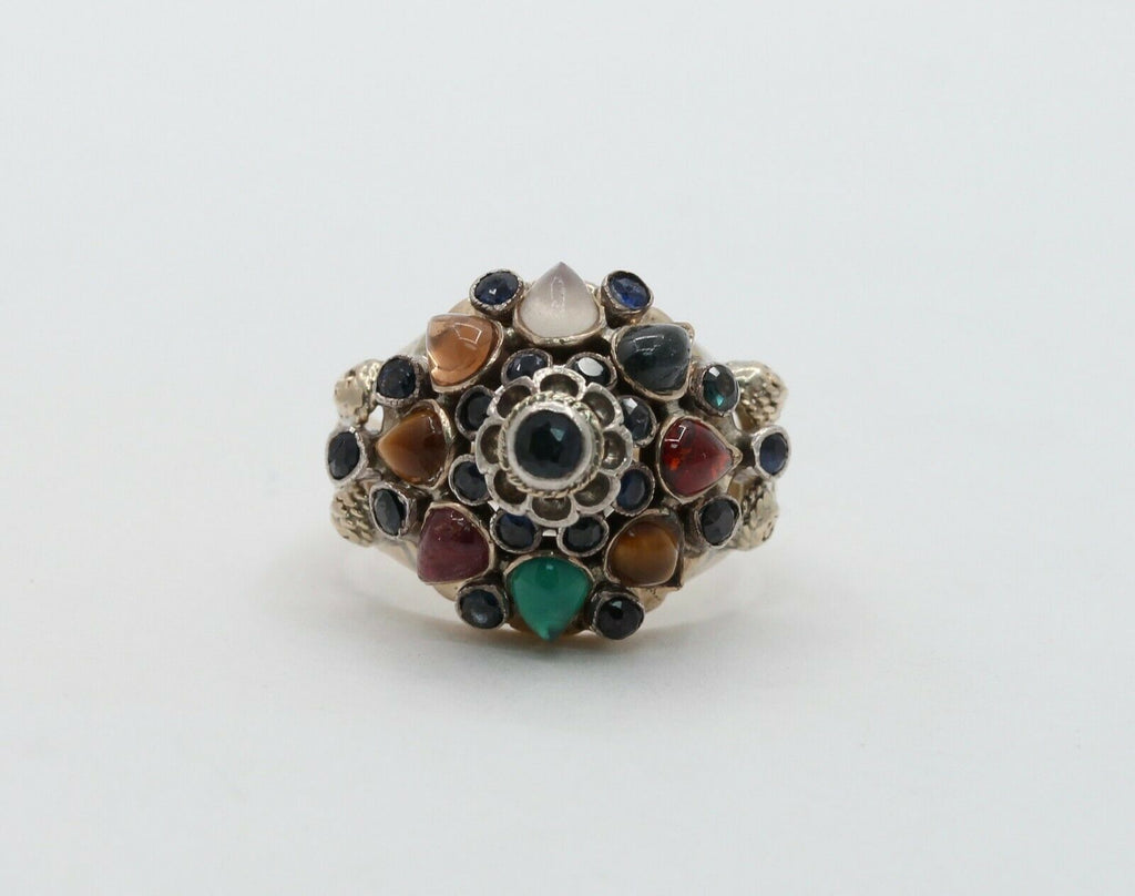 Vintage 18K Yellow Gold East Harmen Multi-Stone Ring