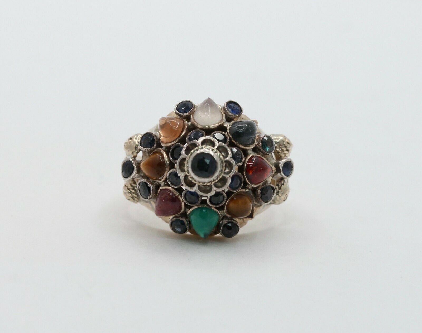 Vintage 18K Yellow Gold East Harmen Multi-Stone Ring