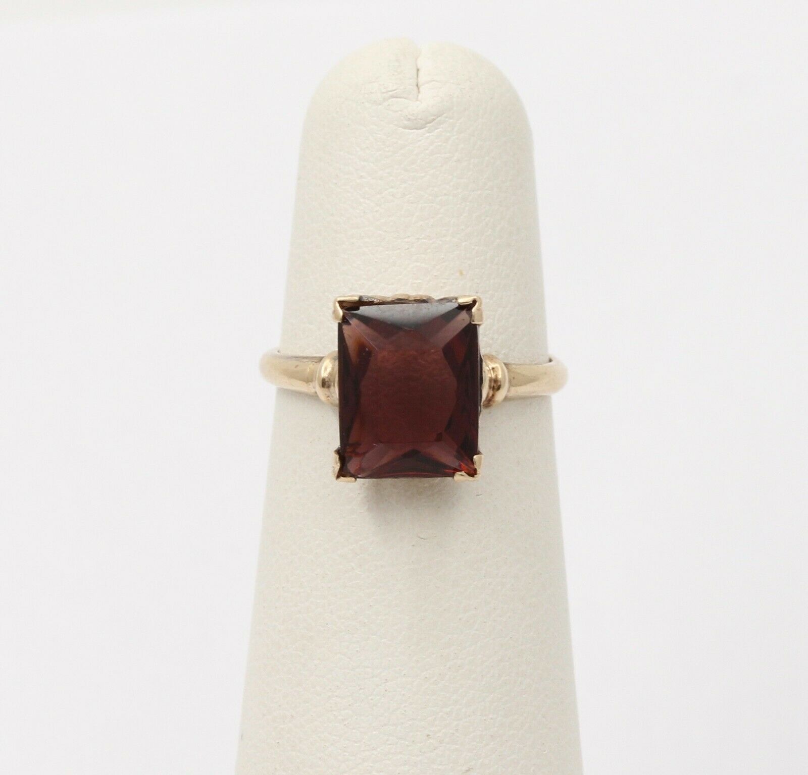 Vintage 10K Yellow Gold Rubellite Tourmaline Ring, Cocktail Ring.