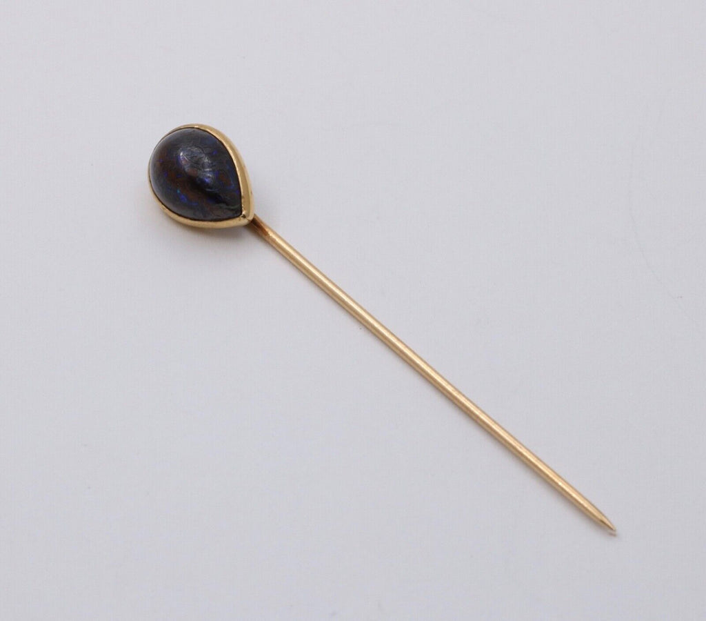 Victorian Boulder Opal 14K Yellow Gold Stick Pin