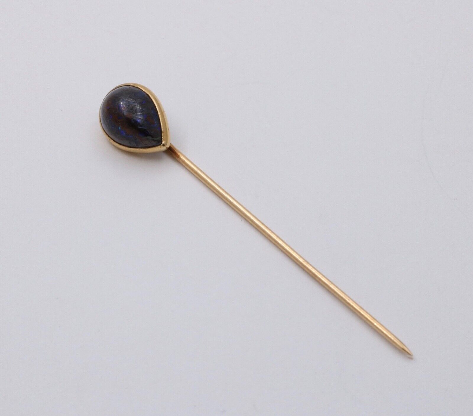 Victorian Boulder Opal 14K Yellow Gold Stick Pin