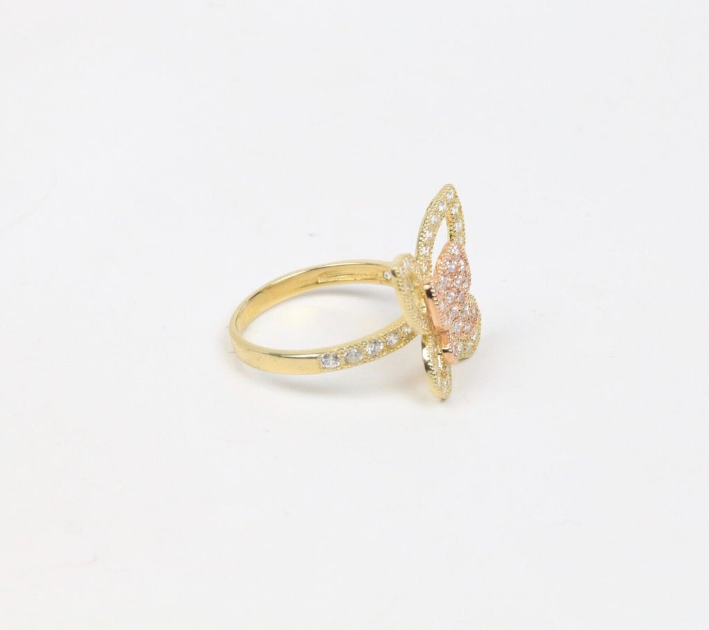 Vintage Lovely 10K Two Tone Gold Butterfly Ring.