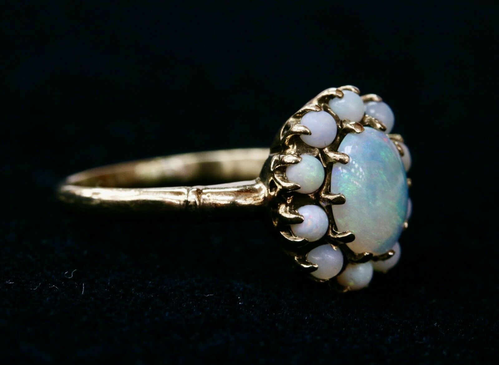 Late Victorian Australian Opal Floral Gold Ring