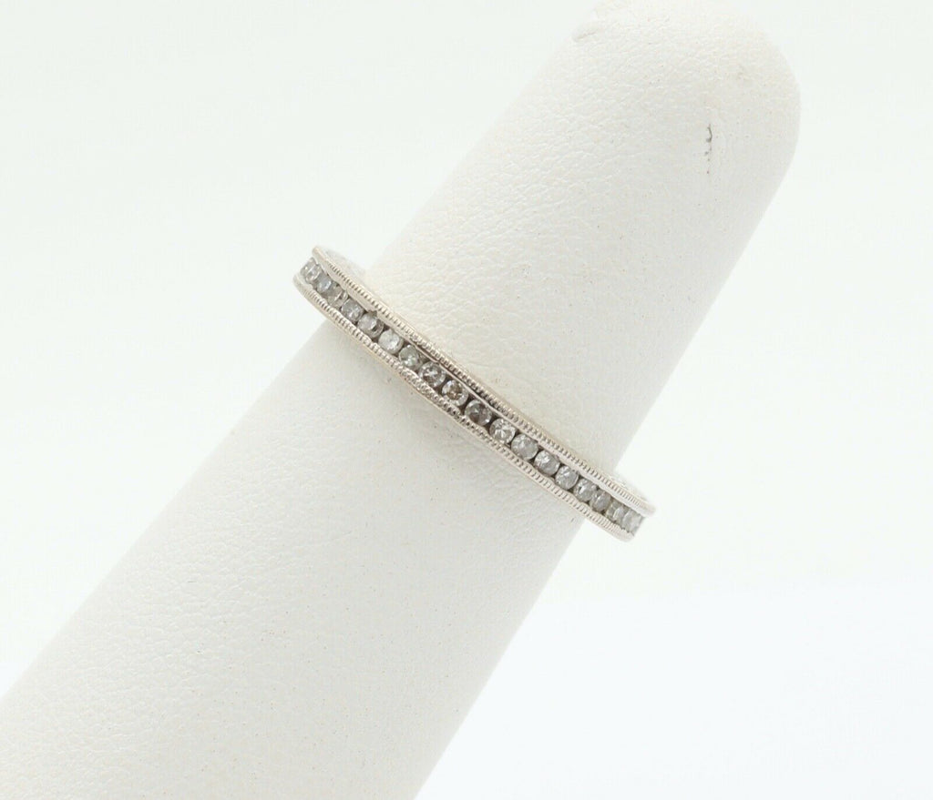 Ladies 18K White Gold Diamonds Stacking Eternity Band