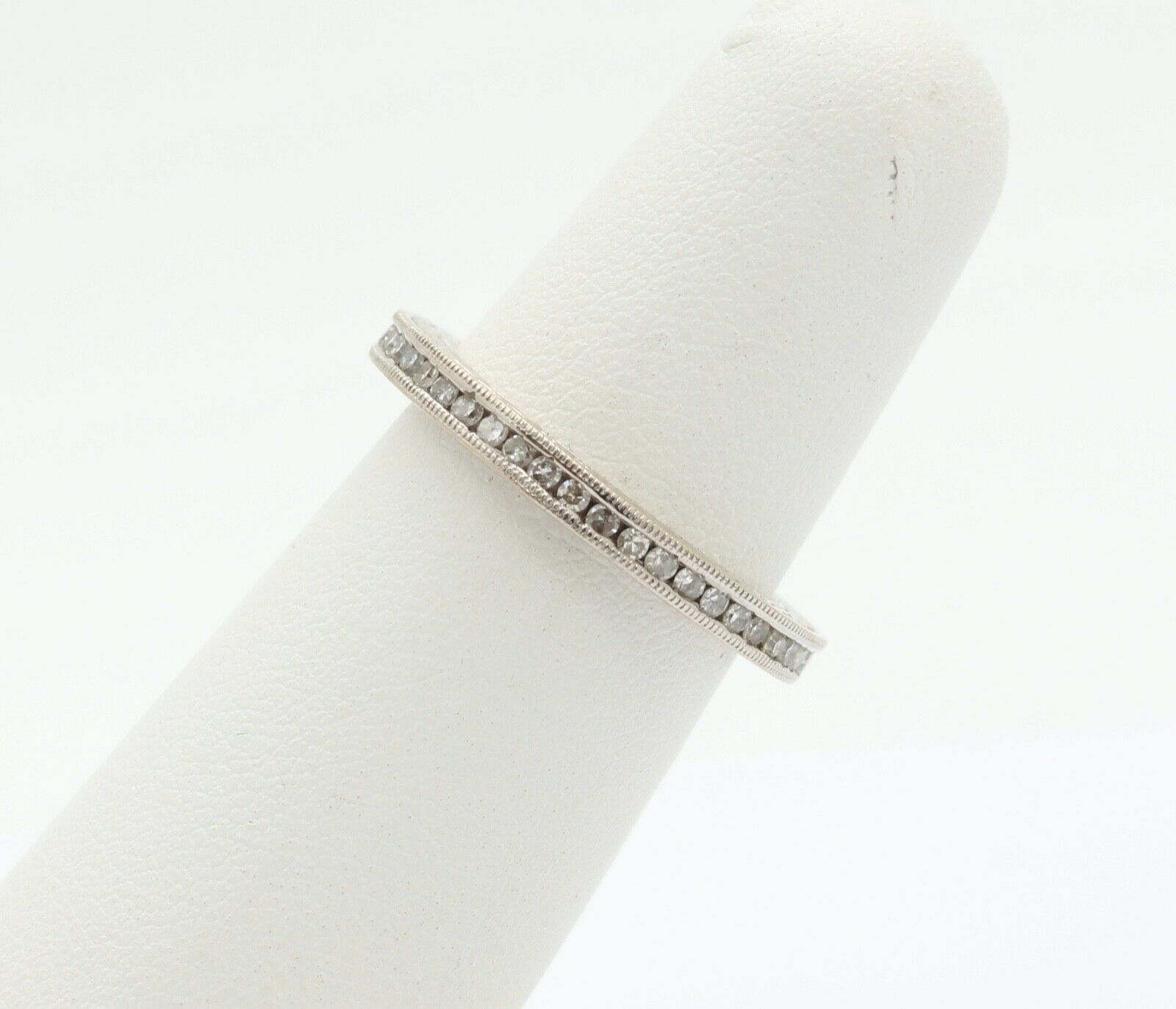 Ladies 18K White Gold Diamonds Stacking Eternity Band