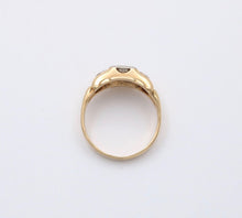 Load image into Gallery viewer, Vintage 14K Two Tone Gold Diamond Ring Band. Unisex Ring.
