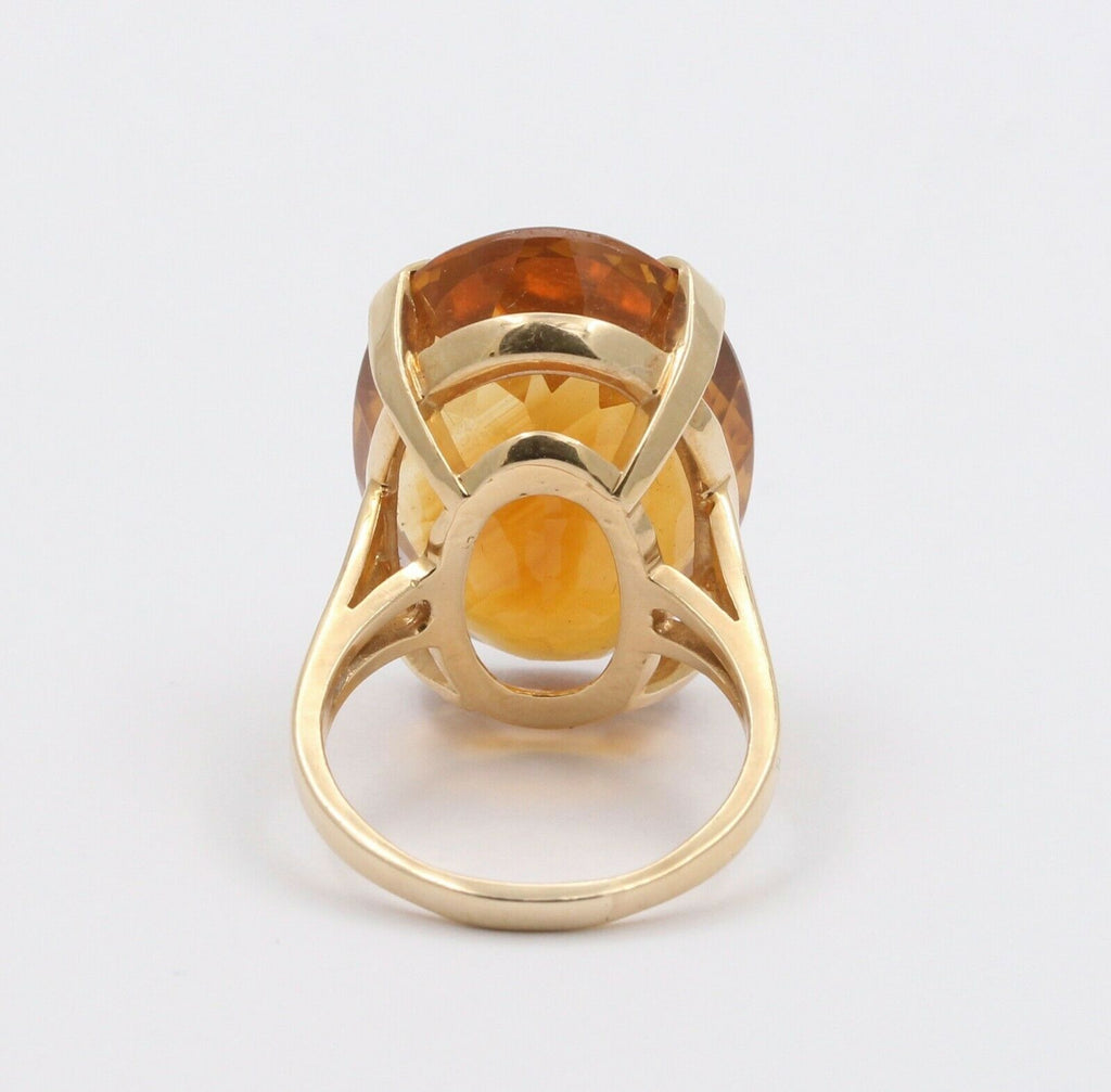 Large Vintage 14K Yellow Gold Citrine Statement Ring