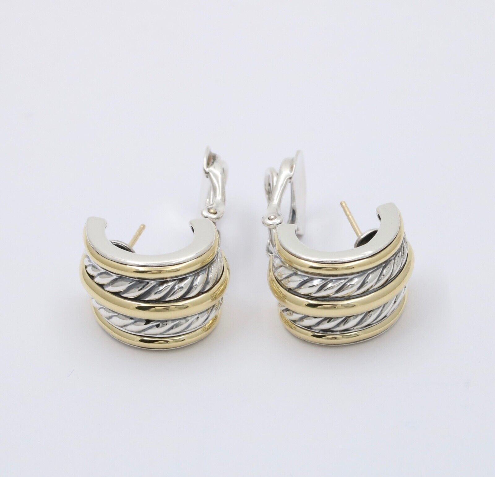 David Yurman Double Cable 750 925 French Back Earrings