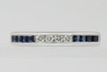 Vintage 18K White Gold Sapphire Diamond Band