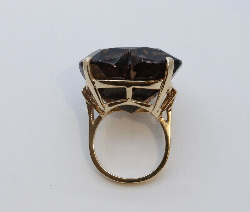 Vintage Heart Cut Smoky Topaz 14K Yellow Gold Ring