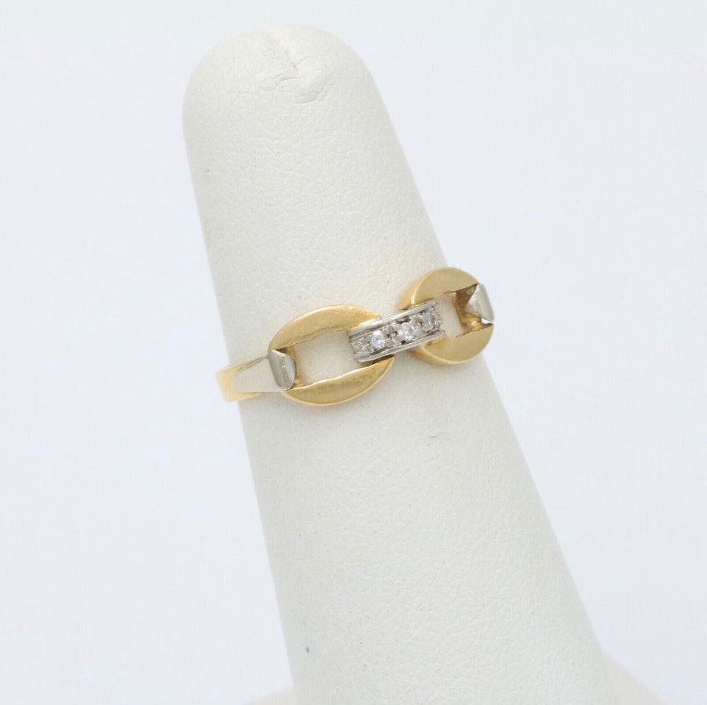 Vintage Minimize Diamond Infinity Stacking Ring, Buckle Ring.